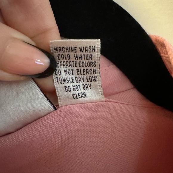 Chico's 100% Silk Pink Embroidered Chic Collared Button-Up Shirt Pearl Buttons - Picture 8 of 15